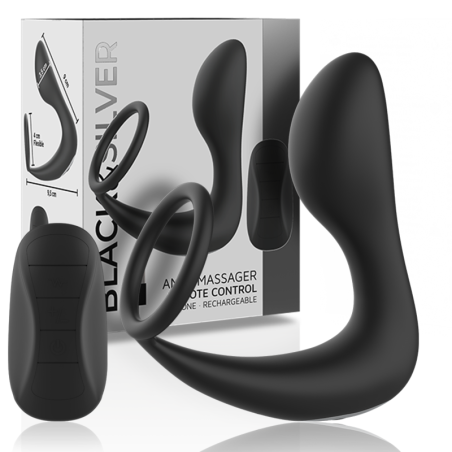 BLACKSILVER MASAJEADOR ANAL CONTROL REMOTO SILICONA RECARGABLE NEGRO