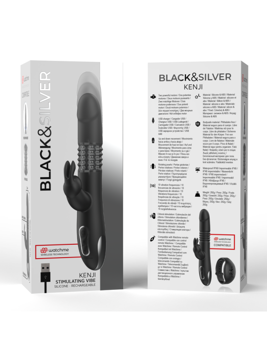 BLACKSILVER KENJI VIBRADOR RABBIT UP DOWN COMPATIBLE CON WATCHME