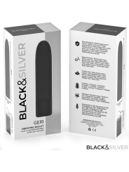 BLACK SILVER GERI BALA VIBRADORA RECARGABLE POR USB 8 VIBRACIONES NEGRO 10 X 22 CM