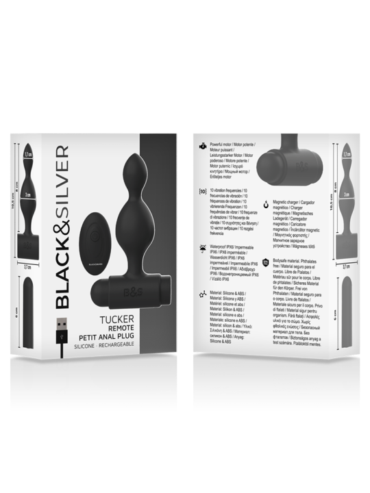 BLACKSILVER TUCKER PEQUENO PLUG ANAL SILICONA CONTROL REMOTO