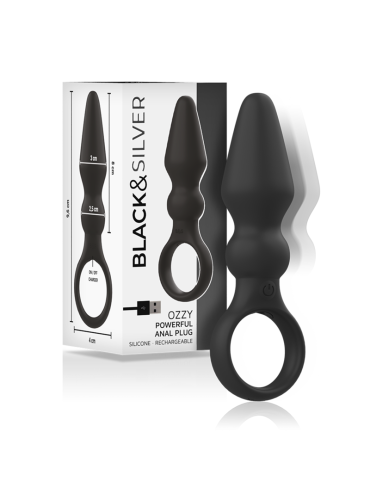 BLACKSILVER OZZY POTENTE VIBRADOR PLUG ANAL SILICONA