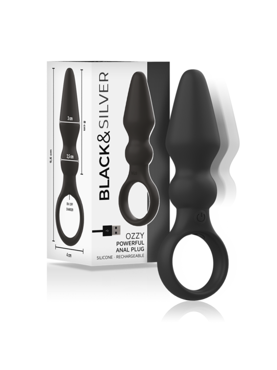 BLACKSILVER OZZY POTENTE VIBRADOR PLUG ANAL SILICONA