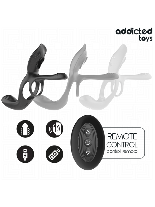 ADDICTED TOYS ANILLO DOBLE PARA EL PENE CON ESTIMULADOR DE CLITORIS
