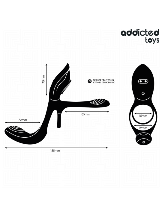 ADDICTED TOYS ANILLO DOBLE PARA EL PENE CON ESTIMULADOR DE CLITORIS