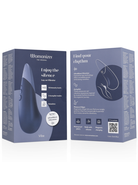 WOMANIZER VIBE VIBRADOR LAY ON SILENCIOSO AZUL OSCURO