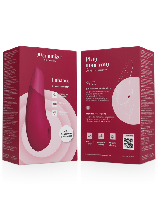 WOMANIZER ENHANCE ESTIMULADOR DE CLITORIS ROSA VIBRANTE