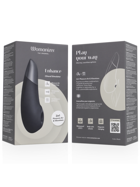 WOMANIZER ENHANCE ESTIMULADOR DE CLITORIS NEGRO