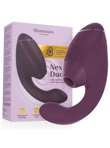 WOMANIZER DUO NEXT ESTIMULADOR VIBRADOR DUAL CLITORIS PUNTOG MORADO
