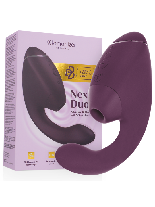 WOMANIZER DUO NEXT ESTIMULADOR VIBRADOR DUAL CLITORIS PUNTOG MORADO