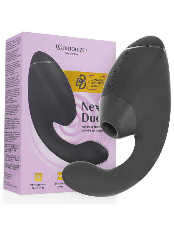 WOMANIZER DUO NEXT ESTIMULADOR VIBRADOR DUAL CLITORIS PUNTOG NEGRO
