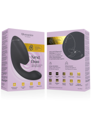 WOMANIZER DUO NEXT ESTIMULADOR VIBRADOR DUAL CLITORIS PUNTOG NEGRO