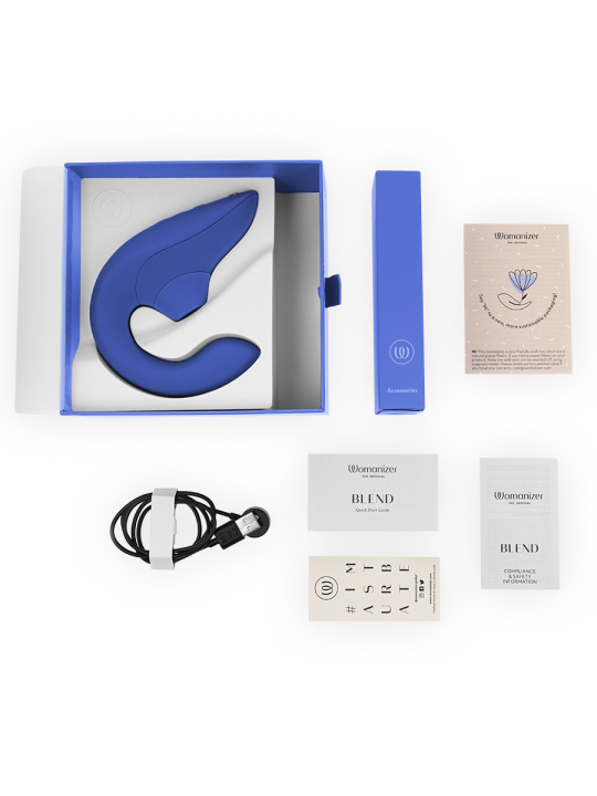 WOMANIZER BLEND ESTIMULADOR VIBRADOR RABBIT AZUL