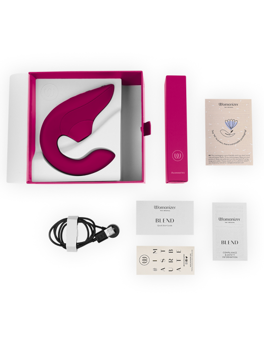 WOMANIZER BLEND ESTIMULADOR VIBRADOR RABBIT FUCSIA