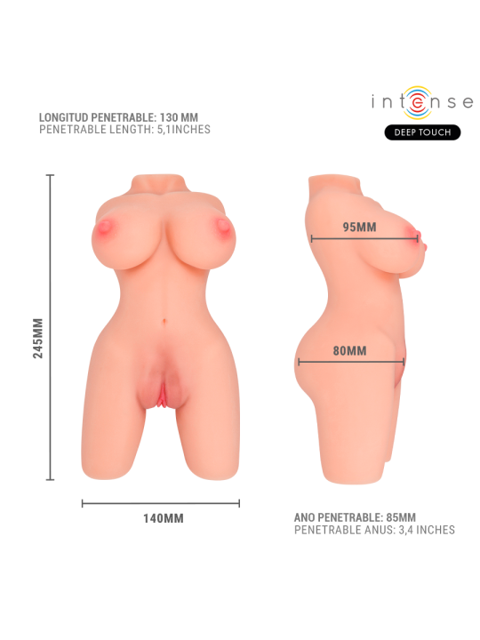 INTENSE DEEP TOUCH JESSE TORSO MASTURBADOR MULTIPOSICION DOBLE VAGINA ANO