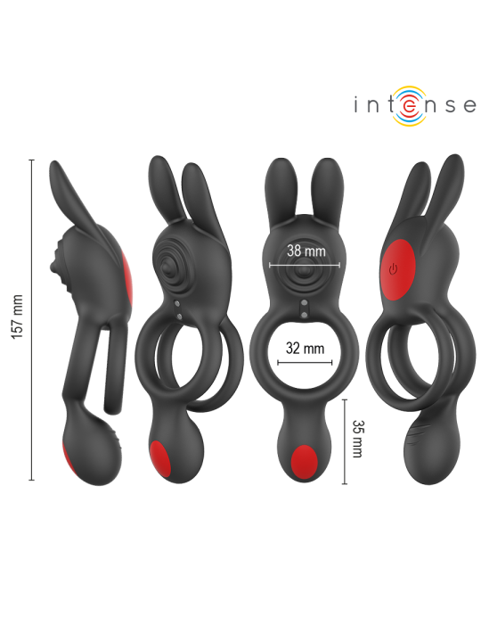 INTENSE QUINN ANILLO DOBLE CON VIBRACION CON CONTROL REMOTO