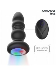 ADDICTED TOYS PLUG ANAL VIBRADOR THRUSTING Y LUZ LED CONTROL REMOTO