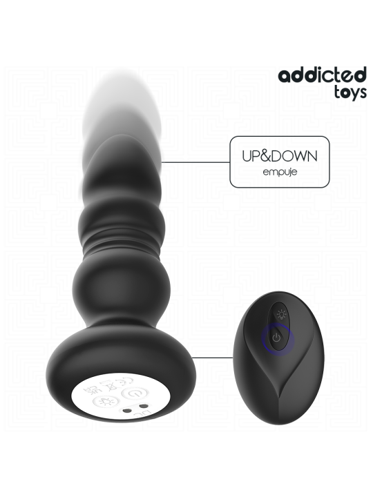 ADDICTED TOYS PLUG ANAL VIBRADOR THRUSTING Y LUZ LED CONTROL REMOTO