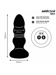 ADDICTED TOYS PLUG ANAL VIBRADOR THRUSTING Y LUZ LED CONTROL REMOTO