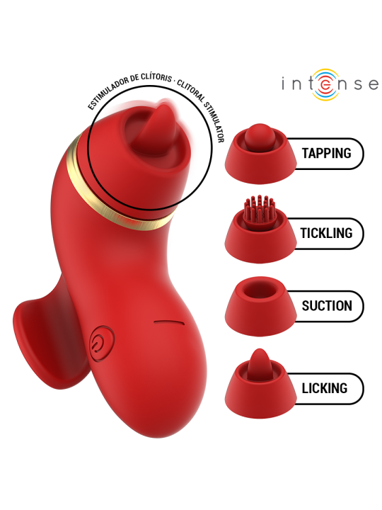 INTENSE PATTY ESTIMULADOR CON 4 CABEZALES SUCCION TAPPING TICKLING Y LICKING