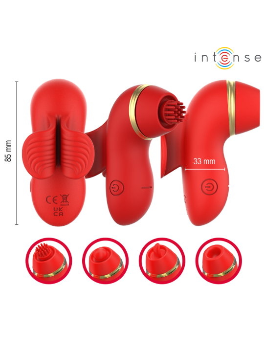 INTENSE PATTY ESTIMULADOR CON 4 CABEZALES SUCCION TAPPING TICKLING Y LICKING