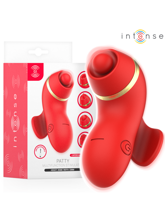 INTENSE PATTY ESTIMULADOR CON 4 CABEZALES SUCCION TAPPING TICKLING Y LICKING