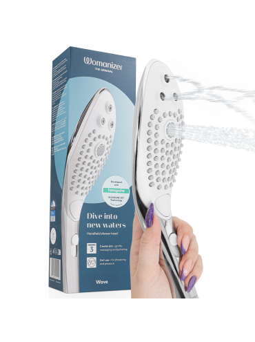 WOMANIZER WAVE CABEZAL DE DUCHA ESTIMULADOR DE CLITORIS PLATEADO