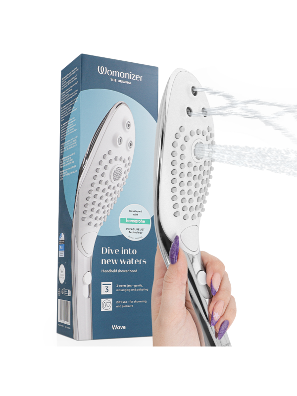 WOMANIZER WAVE CABEZAL DE DUCHA ESTIMULADOR DE CLITORIS PLATEADO