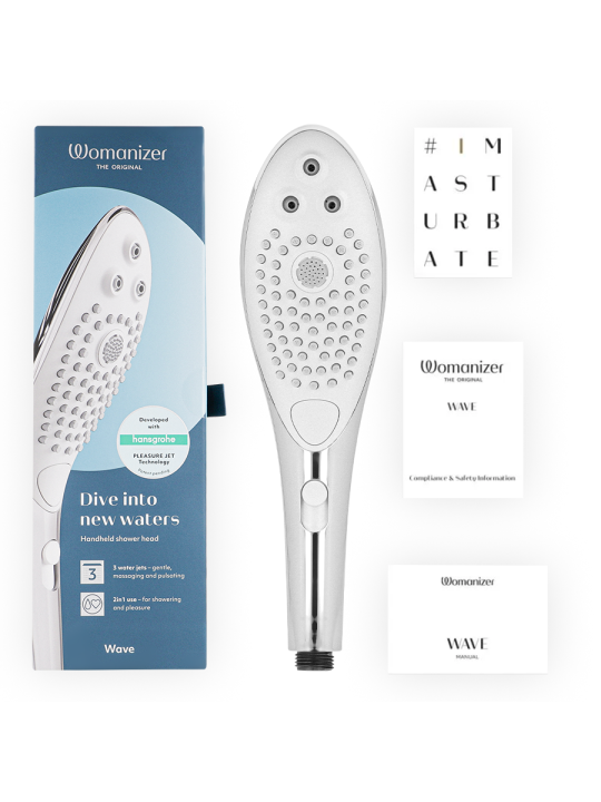 WOMANIZER WAVE CABEZAL DE DUCHA ESTIMULADOR DE CLITORIS PLATEADO