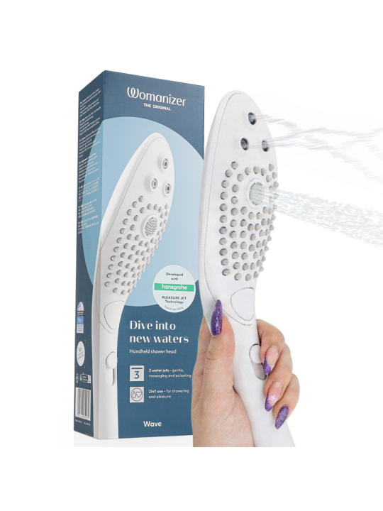 WOMANIZER WAVE CABEZAL DE DUCHA ESTIMULADOR DE CLITORIS BLANCO