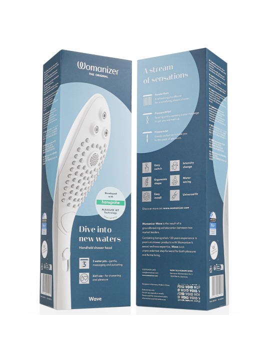 WOMANIZER WAVE CABEZAL DE DUCHA ESTIMULADOR DE CLITORIS BLANCO