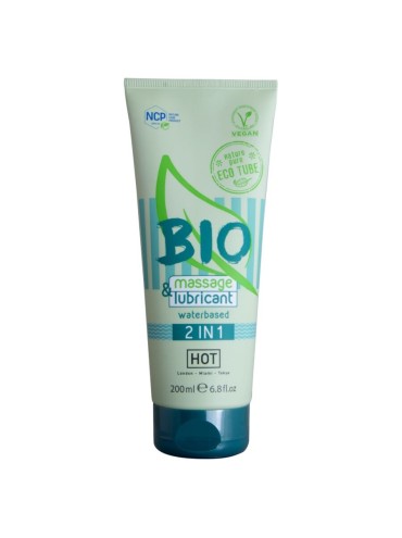 HOT BIO MASSAGE LUBRICANTE BASE AGUA 2 EN 1 200 ML