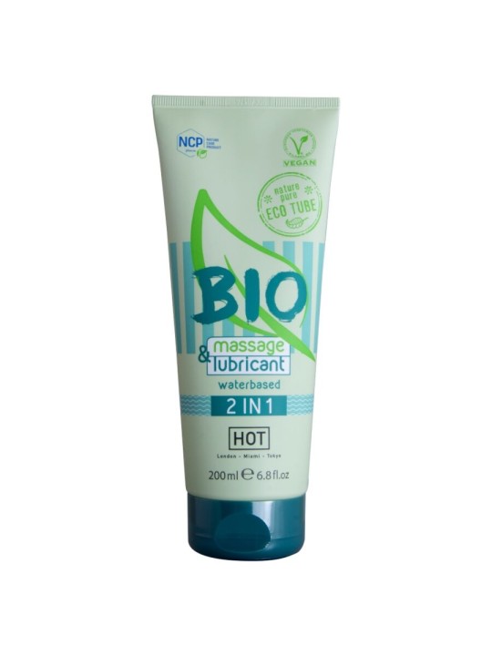 HOT BIO MASSAGE LUBRICANTE BASE AGUA 2 EN 1 200 ML