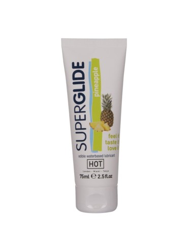 HOT SUPERGLIDE LUBRICANTE COMESTIBLE BASE AGUA PINA 75 ML