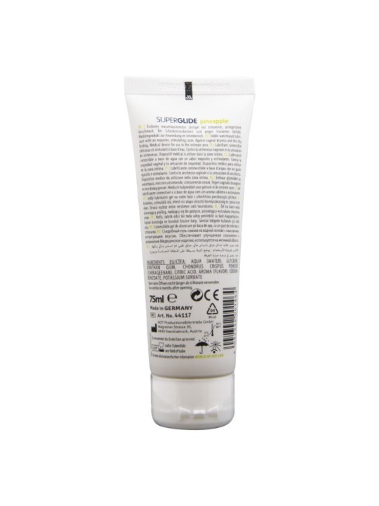 HOT SUPERGLIDE LUBRICANTE COMESTIBLE BASE AGUA PINA 75 ML