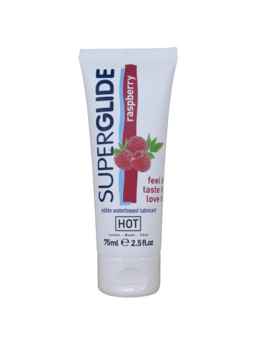 HOT SUPERGLIDE LUBRICANTE COMESTIBLE BASE AGUA FRAMBUESA 75 ML