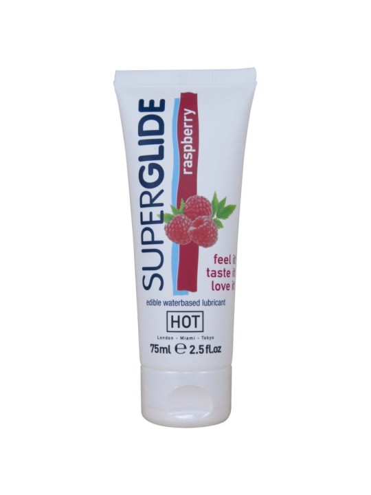 HOT SUPERGLIDE LUBRICANTE COMESTIBLE BASE AGUA FRAMBUESA 75 ML