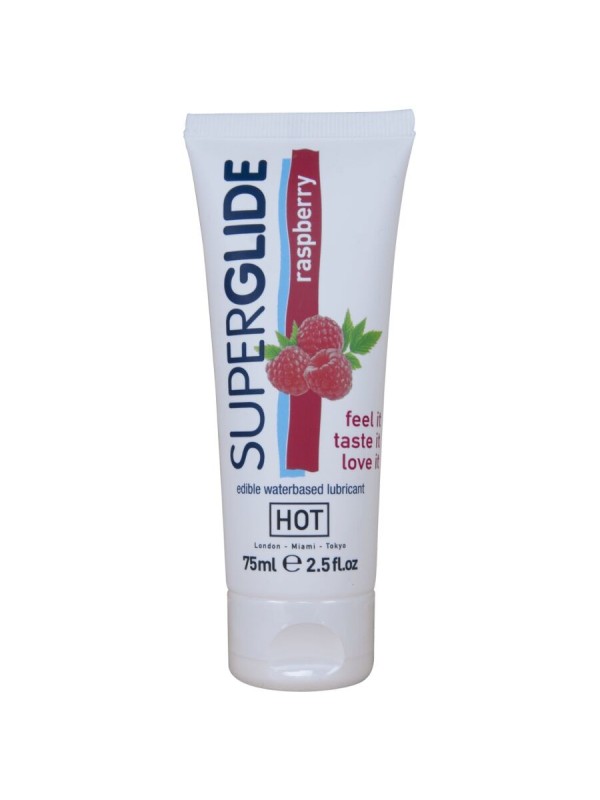 HOT SUPERGLIDE LUBRICANTE COMESTIBLE BASE AGUA FRAMBUESA 75 ML