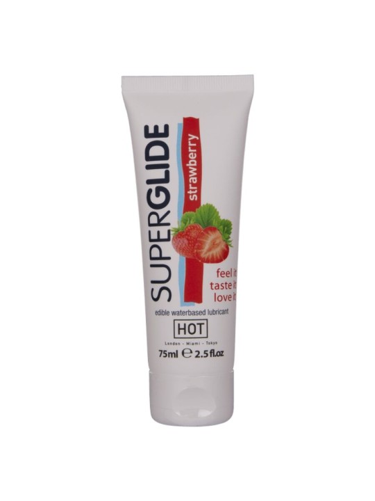 HOT SUPERGLIDE LUBRICANTE COMESTIBLE BASE AGUA FRESA 75 ML