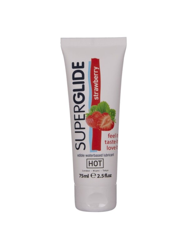 HOT SUPERGLIDE LUBRICANTE COMESTIBLE BASE AGUA FRESA 75 ML