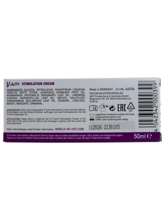 HOT V ACTIV CREMA ESTIMULANTE PARA MUJER 50 ML