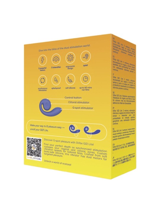 SNAIL VIBE GIZI LITE VIBRADOR DUAL PUNTO G Y CLITORIS MORADO