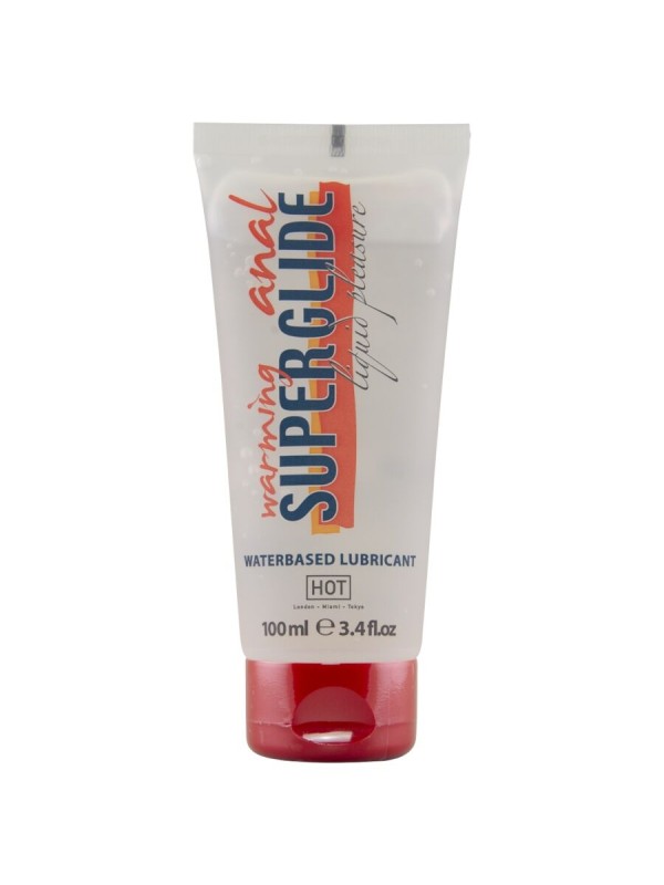 HOT ANAL SUPERGLIDE WARMING LIQUID PLEASURE LUBRICANTE ANAL BASE AGUA EFECTO CALOR 100 ML