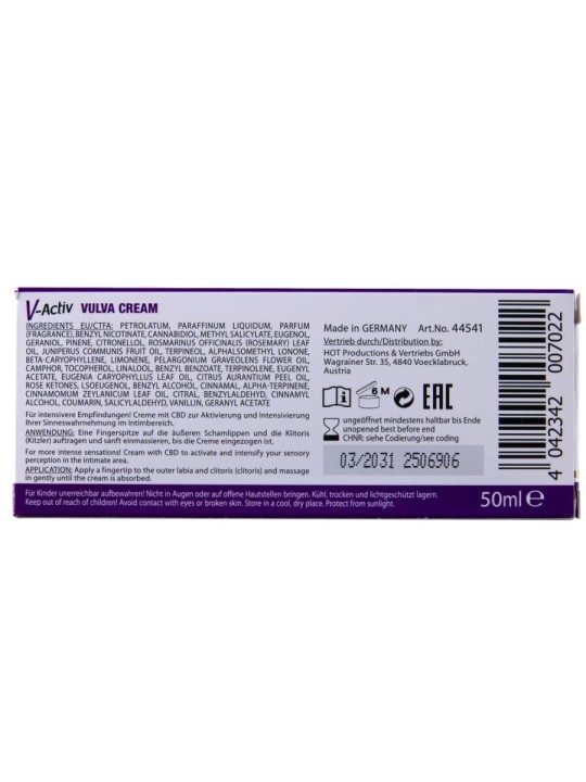 HOT CREMA PARA VULVA CON CBD 50 ML