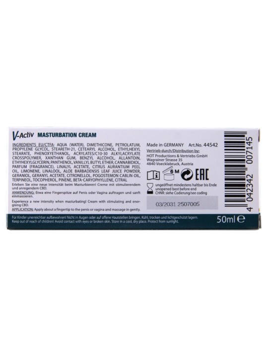 HOT CREMA DE MASTURBACION CON CBD UNISEX 100 ML