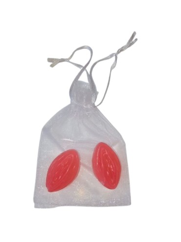 DIABLO PICANTE 2 JABONES PERFUMADOS FORMA VAGINA ROJO