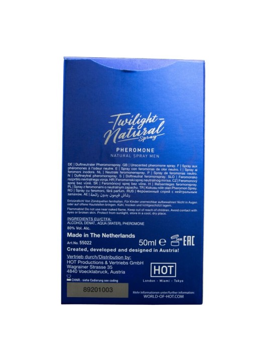 HOT TWILIGHT SPRAY NATURAL CON FEROMONAS HOMBRE 50 ML