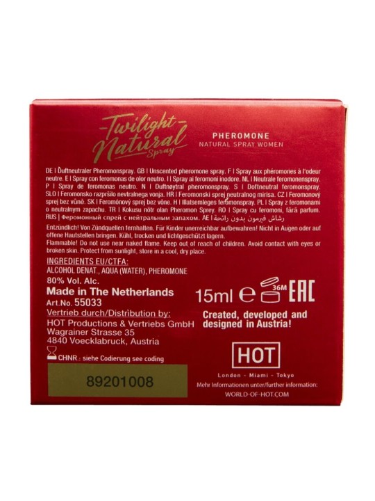 HOT TWILIGHT NATURAL CON FEROMONAS MUJER 15 ML