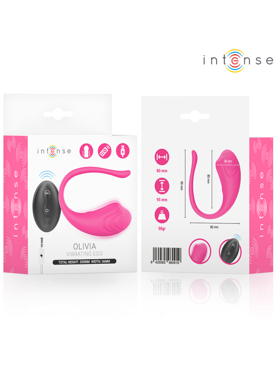 INTENSE OLIVIA HUEVO VIBRADOR ROSA CONTROL REMOTO