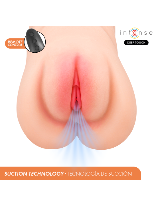 INTENSE DEEP TOUCH KRISTA MASTURBADOR ANO Y VAGINA CON EFECTO SUCCION VIBRACION Y VOZ CON CONTROL REMOTO 12KG