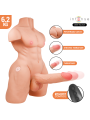 INTENSE DEEP TOUCH MARTY TORSO CON ANO Y DILDO REALISTICO CON EMPUJE Y VIBRACION CONTROL REMOTO 62 KG